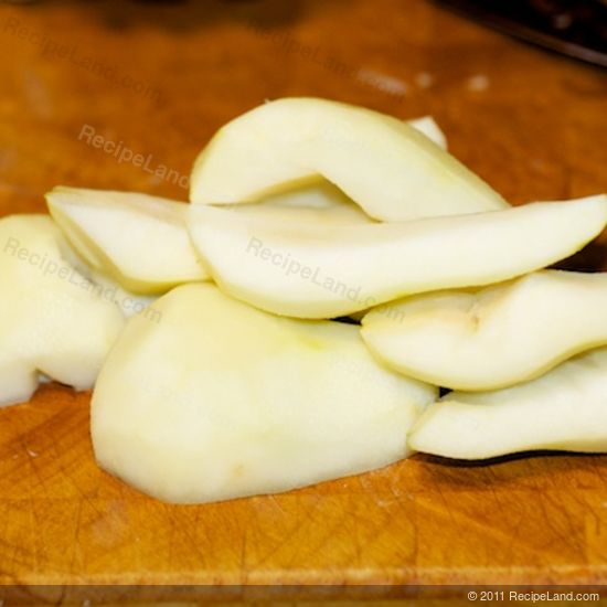 pears pared and quartered