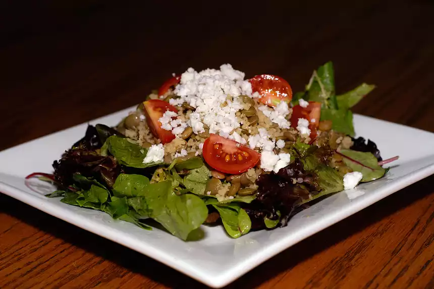 Couscous, Lentil and Arugula Salad with Garlic Dijon Vinaigrette