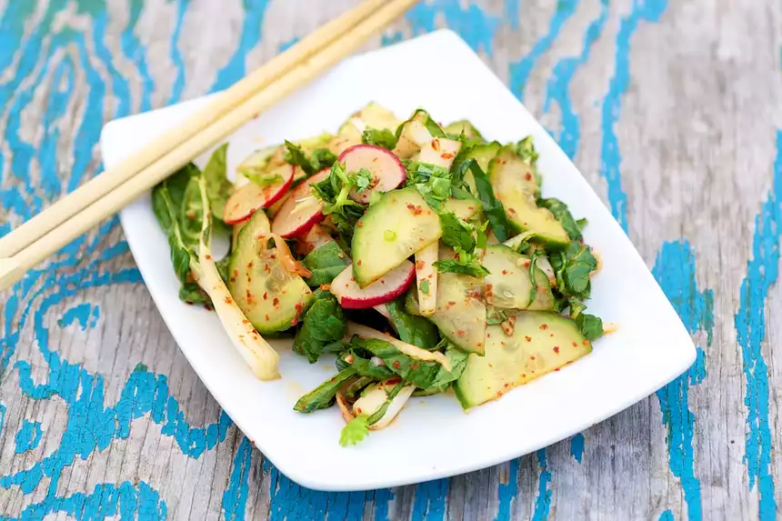 Cucumber, Bok Choy and Radish Salad