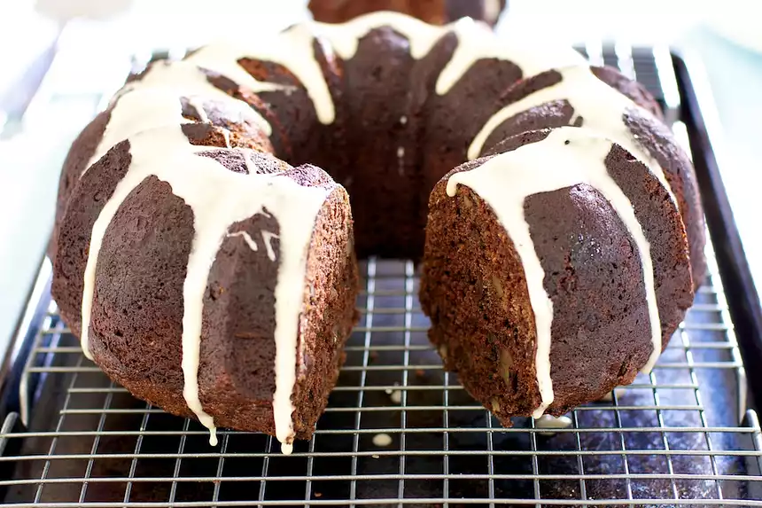 Chocolate Zucchini Rum Cake (Healthier Version)
