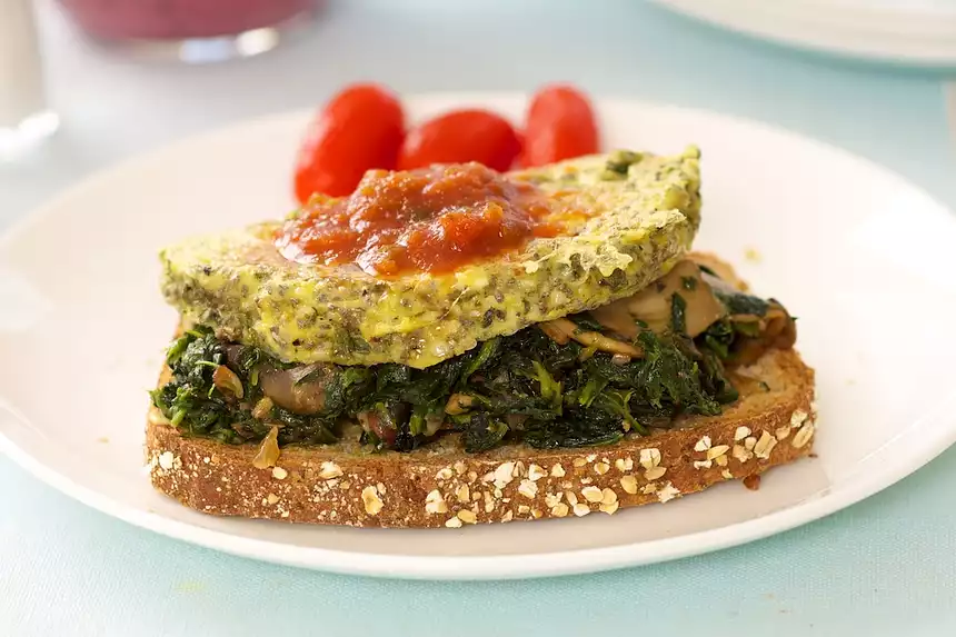 Open Face Spinach Egg Sandwich