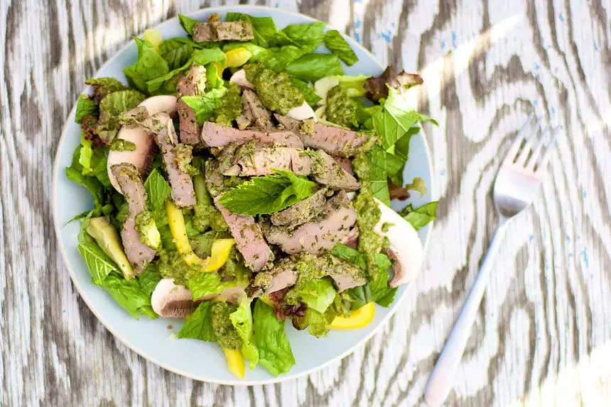 Warm Lamb Salad with Mixed Greens