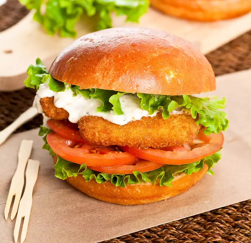 Seafood Burgers with Basil Tartar Sauce