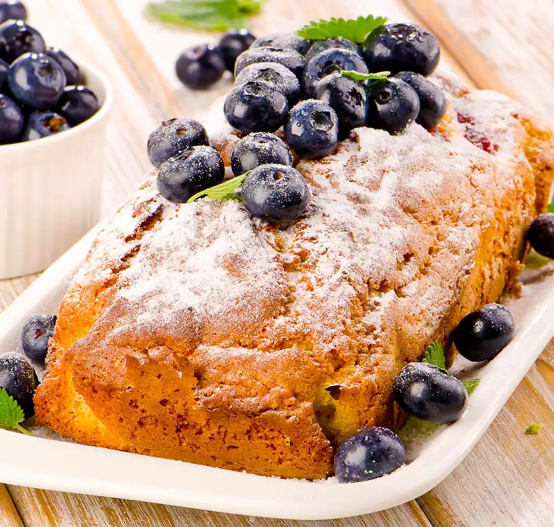 Blueberry Cornmeal Loaf Cake
