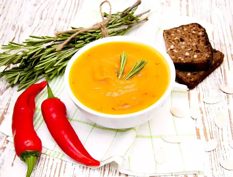 Creamy Hot Acorn Squash Soup
