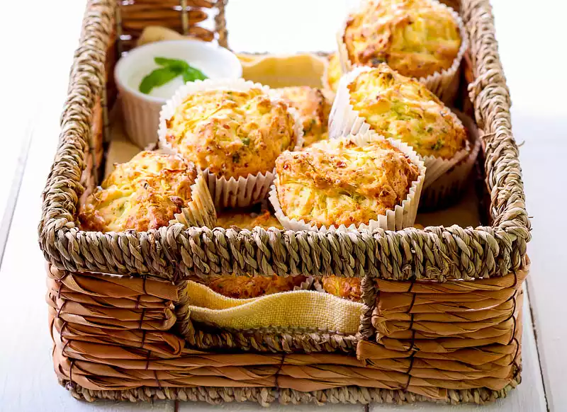 Dilly Zucchini Ricotta Muffins