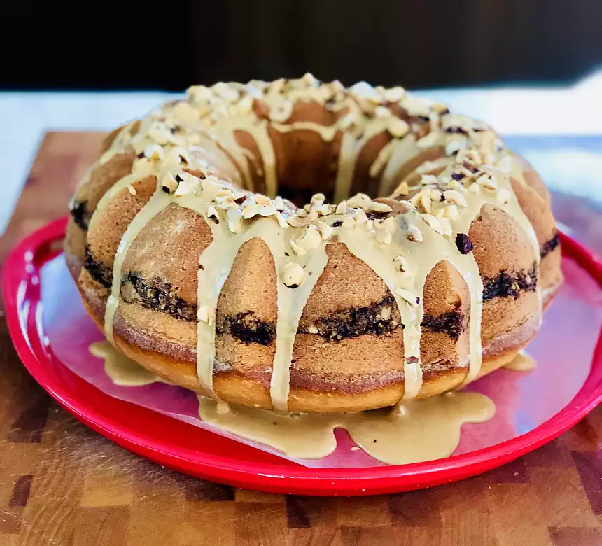 Almond Streusel Bundt Cake and Coffee Glaze