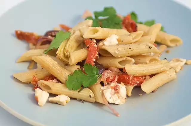 Mediterranean Pasta Salad With Feta Vinaigrette