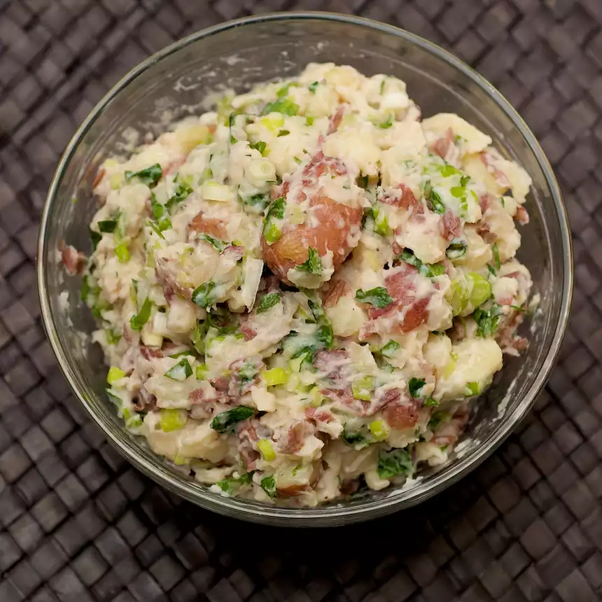Smashed Potatoes with Parsley and Scallions