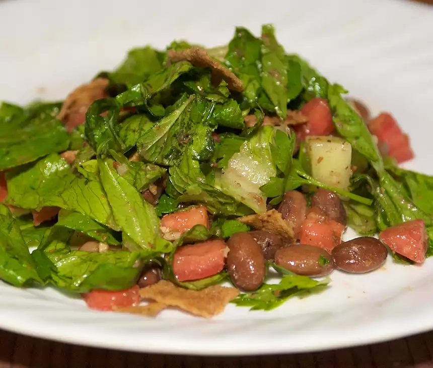 Toasted Pita and Pinto Bean Salad